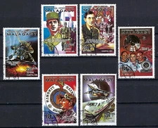 Madagascar / Malagasy 1990 6v. CTO NH Liberation of Paris 1944 Space Trains
