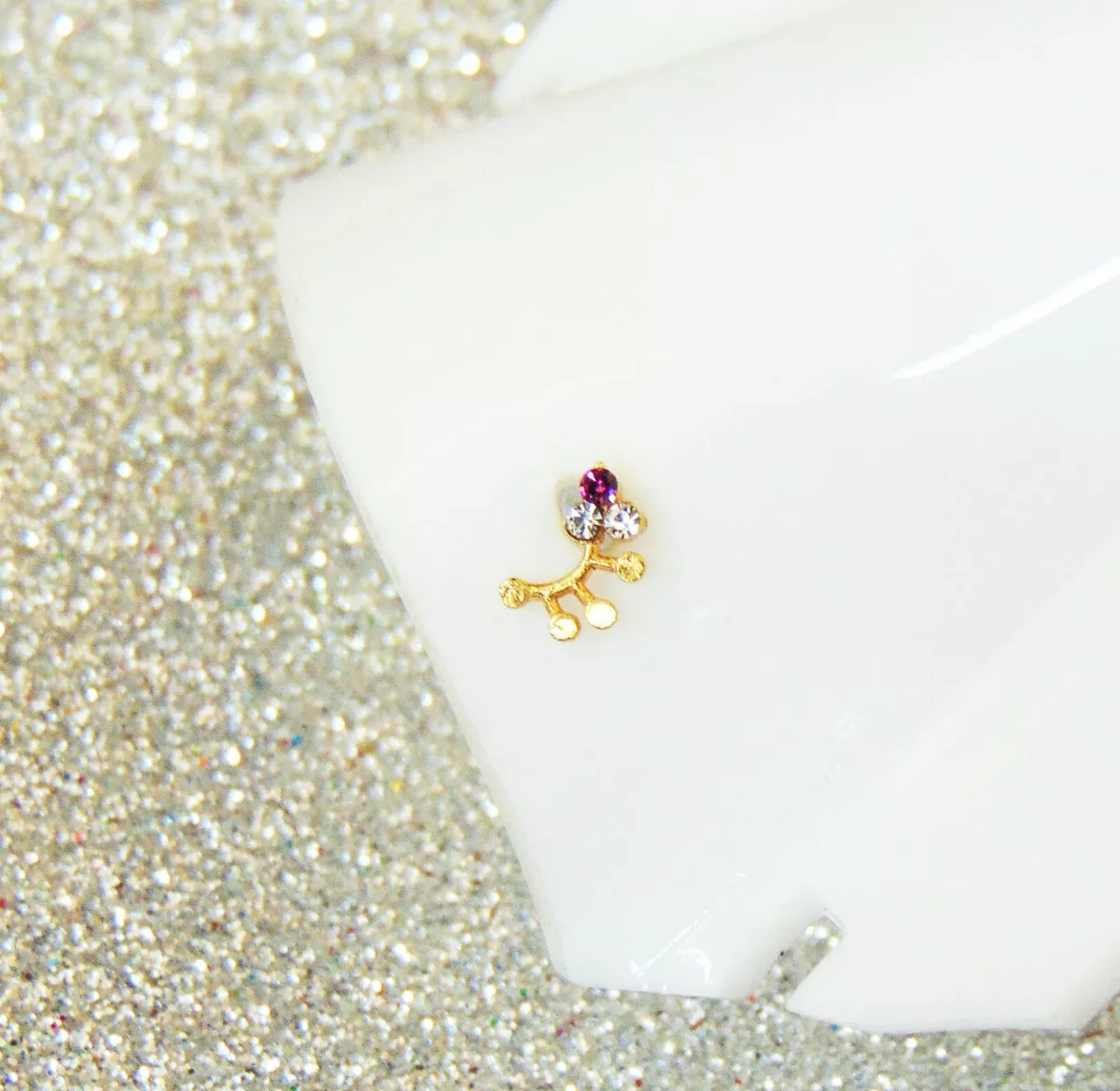 Mother s Day Gift Golden Nose Ring Indian Stud Pin Crockscrew
