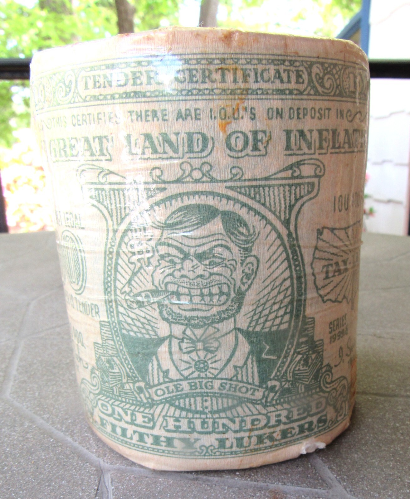 Inflation Money Toilet Paper Roll Novelty Gag Gift Vintage Design