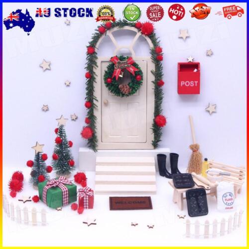 Christmas Mini Gnome Door Sets with Xmas Tree 27Pcs Gift for Birthday New Year # - Picture 1 of 12