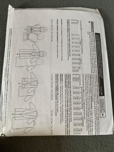 McCalls M6802 Easy Cardigan Hoodie Sewing Pattern Size 18W 20W 22W 24W uncut 201 - Picture 3 of 3