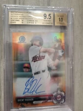 2017 Bowman Chrome Rookie Brent Rooker Orange Refractor #/25  BGS 9.5 AUT0 10 