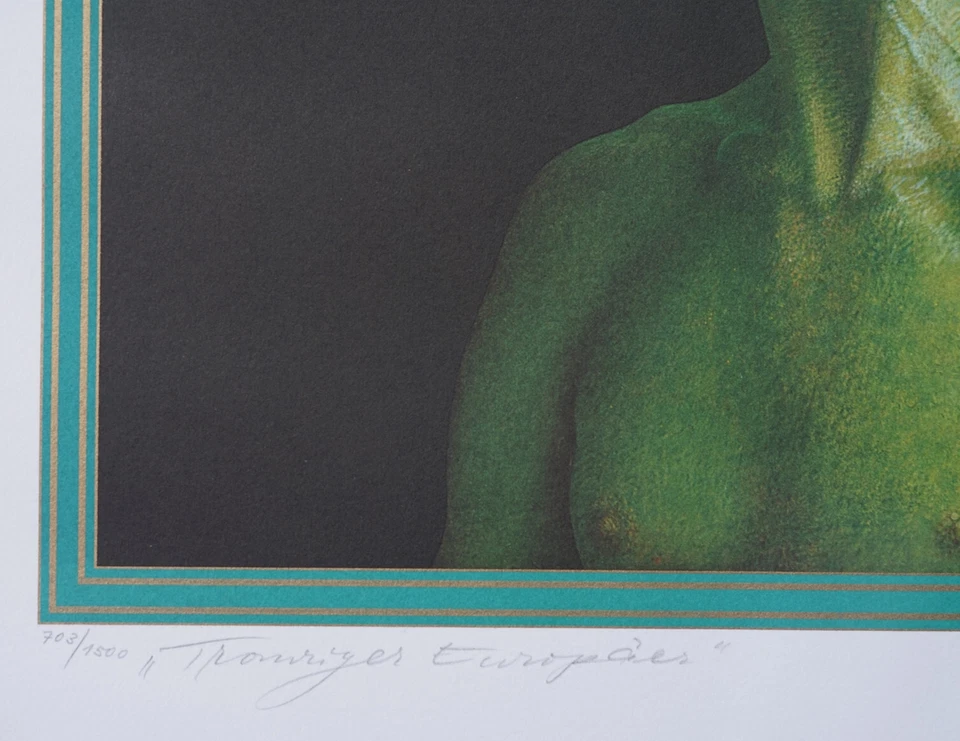 Trauriger Europäer Rudolf Hausner Phantastischer Realismus Narrenhut - Bild 4 von 4