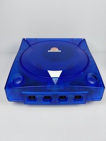 Sega Dreamcast Clear Blue Shell Console Bundle 1 Controller VMU Tested Works 