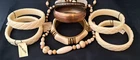 Vintage Cream Brass Copper Themed Costume Jewelry Lot NOS Van Allen Bangles +