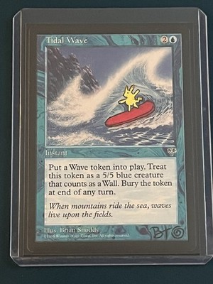 SURFING PIKACHU Mirage Tidal Wave Pokemon/MTG custom SIGNED Brandon Olterman
