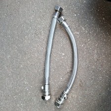 2 x Flexible Tap Connector with Valve 22mm x 3/4" x 300mm