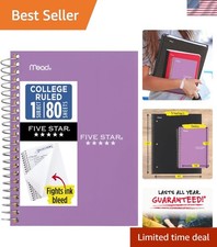 Spiral Notebook, 1 Subject, College Ruled Paper, 4-3/8" x 7", Small Size, 80 ...