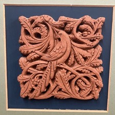 Lovely framed terracotta tile of a Passenger Pigeon by Black Dog of Wells