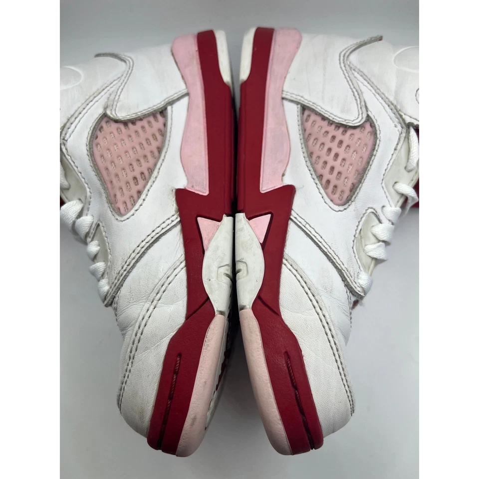 Niños Air Jordan 5 Retro Blanco Rojo Rosa Zapatos de Baloncesto TD Talla 13C 440850 105 Foto 3 de 4