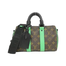 Authentic LOUIS VUITTON Monogram Macassar Keepall Bandouliere 25cm M46249 Bos...