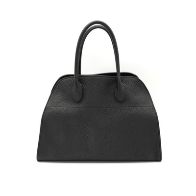 The Row Soft Margaux 12 Black Matte Grained Calfskin Palladium Hardware w/ COA