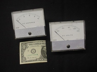 TRIPLET TYPE 330-G VOLT AND AMPERE METER PAIR FOR GENERAL RADIO W10 VARIAC (LG*)