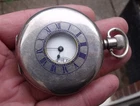 ANTIQUE SILVER 1917 WALTHAM MARQUIS HALF HUNTER POCKET WATCH, DENNISON CASE.