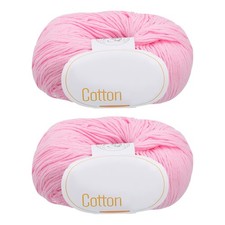 100 Cotton Yarn, 2 Packages of 100g/3.53oz Per Skein 50g/137yards /Slight Pink