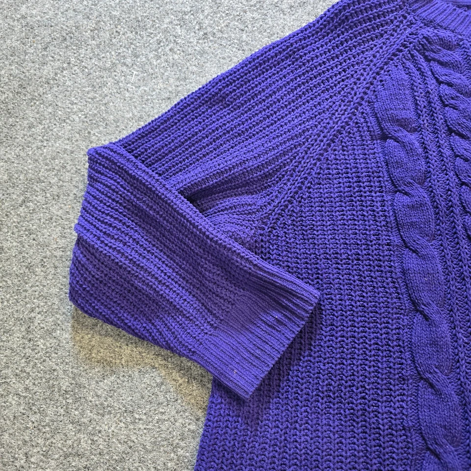 J Jill Sweater Womens Size 3X Purple Chenille Cable Knit Long Sleeve Casual Top - Image 3 of 4