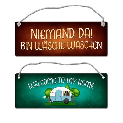 Welcome to my home oder bin Wäsche waschen Wendeschild mit Kordel Camping Camper