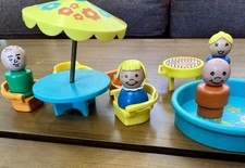 Vintage Little People Play Family Patio Set #726 1972 All-wood People