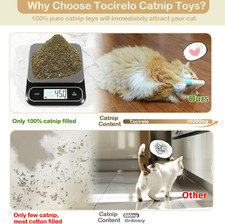 Catnip Toys for Cats 3pack - Bite Resistant Cat Nip Toys Filled with 100 Pur...