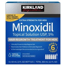 Kirkland Signature Minoxidil 5 Men Hair Regrowth Solution 6 Month Bottles