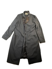 Vintage 90s H&M Woman Collection Long Tuxedo Coat Satin Lapel Blazer Jacket 42