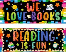 Classroom Banner Poster, 2 PCS Inspirational Bulletin Board Decoration Colorful