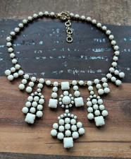 J CREW STONE GRID CREAM COLOR BEAD STATEMENT ...
