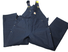 Carhartt Firm Duck Insulated Bib Overalls Loose Fit Mens Large Regular Blue