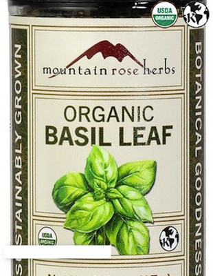 Basil Leaf Organic, Mountain Rose Herbs. 0.5 oz