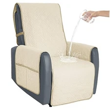 Recliner Chair Cover Sofa Slipcover Non-Slip Chair Couch 23inch Recliner Ivory