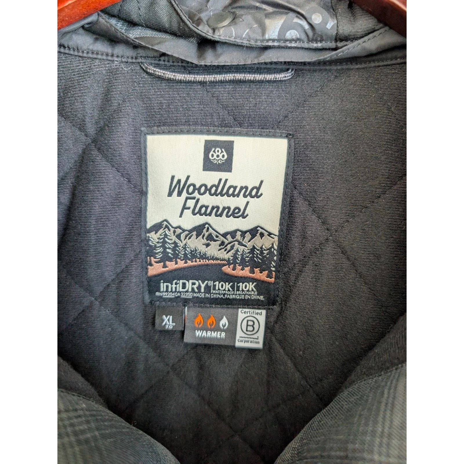 NWT 686 Woodland Flannel Insulated Jacket Mens XL Gray Plaid Hooded Full Zip image 5