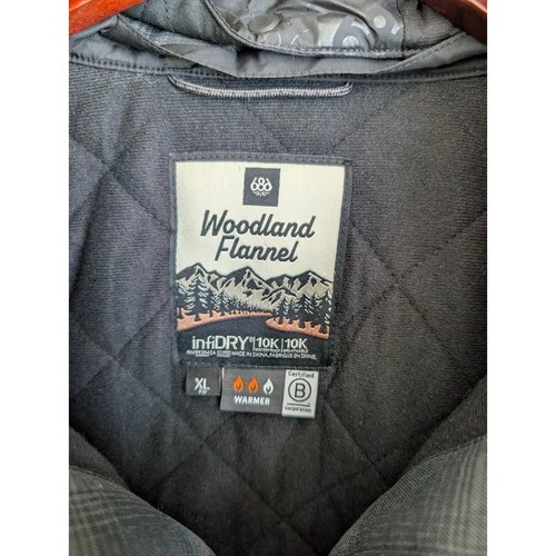 NWT 686 Woodland Flannel Insulated Jacket Mens XL Gray Plaid Hooded Full Zip image 5