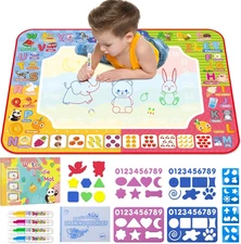 Water Doodle Mat 32 X 24 Inch Kids Water Painting Writing Drawing Mat Toy,Mess F