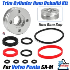 Cylinder Trim Ram Rebuild Kit & Cap For Volvo Penta SX-M 3857470 3857471 3854247