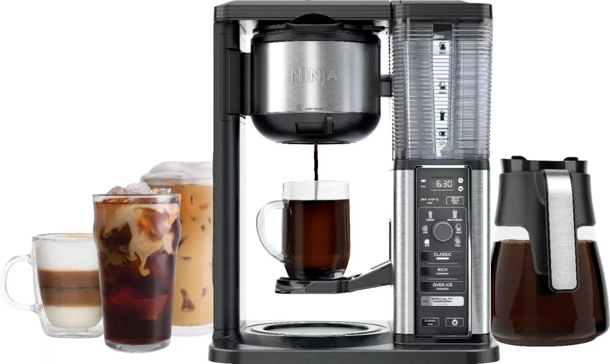 Cafetera Ninja de 10 tazas con espumador plegable y jarra de vidrio CM401