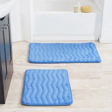 2 Piece Soft Memory Foam Bath Mat Set Quick Dry Choice of Colors