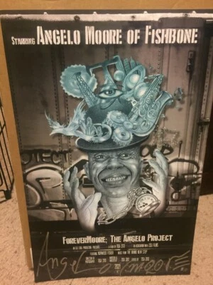 LAST 3 signed Angelo Moore Fishbone film poster Forevermoore; the Angelo Project