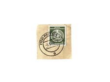 STADT MEISSEN Stempel auf DDR Dienstmarke 20 1955 R&uuml;ckseitig maschinell bedruckt