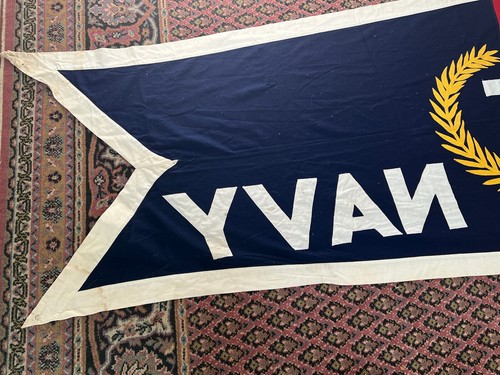 WWII Army Navy Banner WAR Production Award Flag WW2 8' 8" - Picture 13 of 17