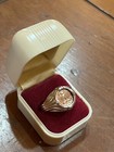 Antique Mens Sterling Art Deco Diamond 22k Gold 1945 Dos Peso Coin Ring Sz 10