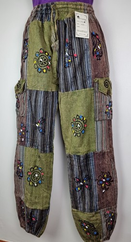 Pantalones de yoga S-5XL Patchwork Patchwork Hippy Boho Amplio Festival informales HT28 - Imagen 5 de 16