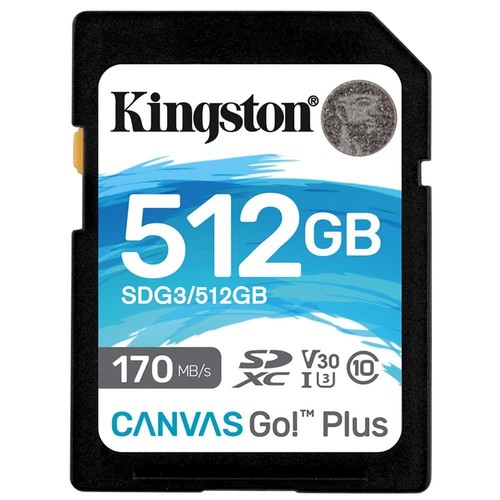 Kingston Canvas Go! Plus SDXC 170R C10 UHS-I U3 V30 512GB SDG3/512GB