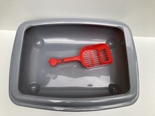 Lettiera per gatti media plastica toilette per animali domestici gattino coniglio addestramento lettiera nuova