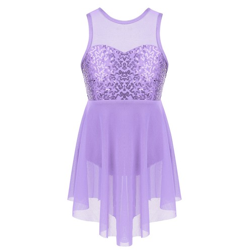 Niñas Baile Leotardo Vestido Sin mangas Lentejuelas Chaleco Suelo Niños Faldas Irregulares - Imagen 33 de 94
