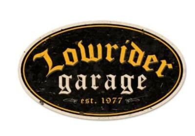 LOWRIDER GARAGE Blechschild V8 MUSCLE CAR USA HOT ROD Chevy IMPALA Schild Deko