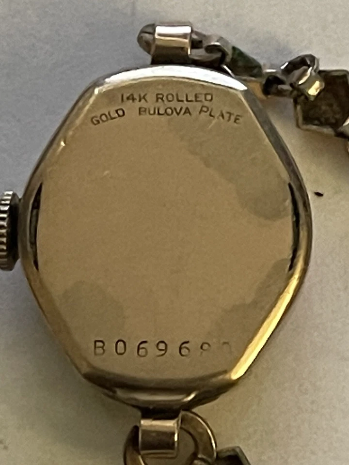 BULOVA Ladies Wrist Watch 14K Rose Rolled Gold Plated Mechanical Not Working - Image 3 of 4