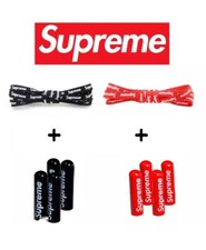 Supreme Shoelace Metal Aglets Lace Tips RED or BLACK  set of 4  Laces 120 cm