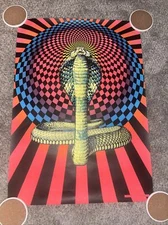 Cobra Snake Vintage Blacklight Poster Psychedelic Pin-up 1970's Pro Arts New NOS