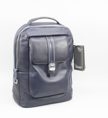 NAVA Courier Leather Men's Backpack Leder Herren-Rucksack Blau CL070B ( 305 )