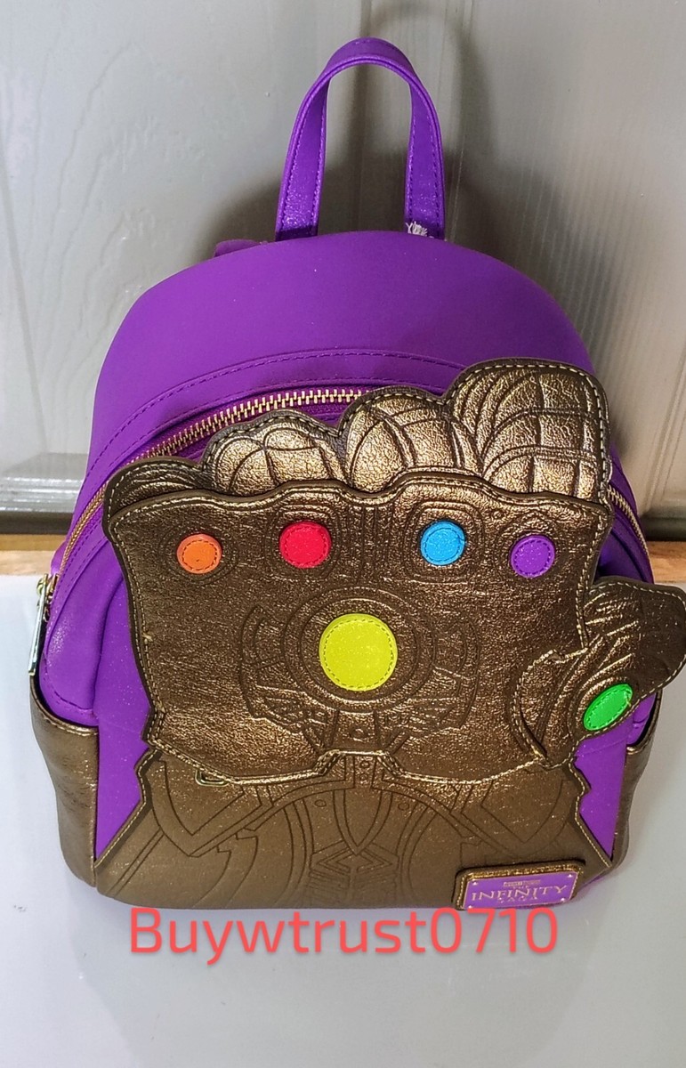 【Lounge Fly】Marvel llic Thanos Gauntlet Mini Backpack Loungefly Disney Marvel Infinity Stones Gauntlet Mini